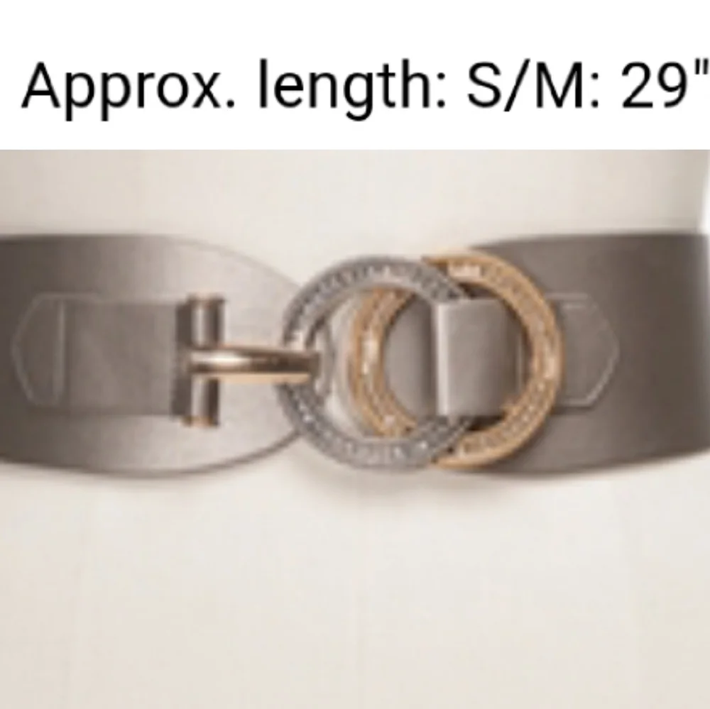 𝅺NEW! I.N.C Double Ring Rhinestone Stretch Belt S/M.
